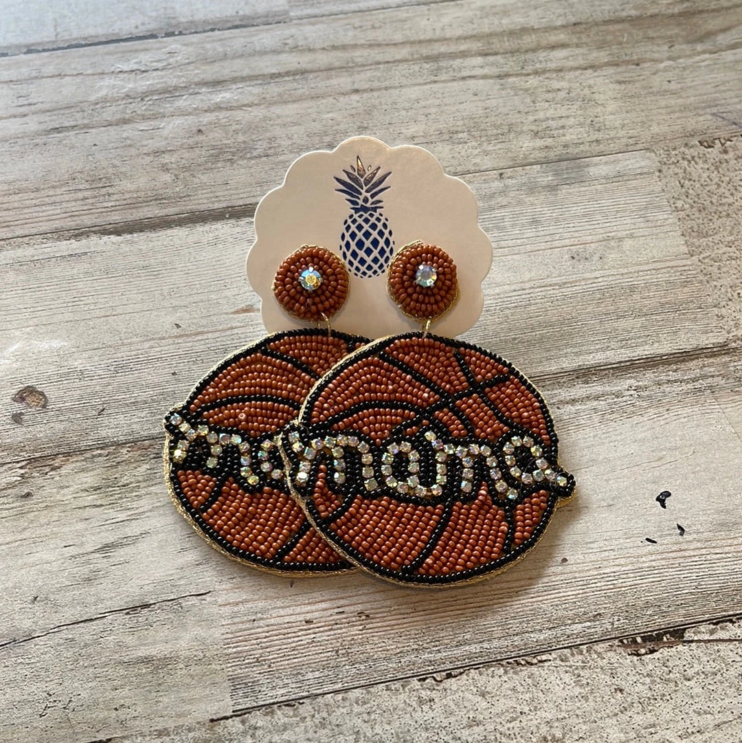 Mama Basketball Earrings
